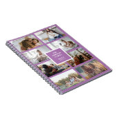 カスタム紫色ラベンダーINSTAファミリーフォトコラージュ ノートブック (右側)