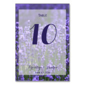 カスタム紫色ラベ結婚ンダーの表番号 テーブルナンバー (裏面)