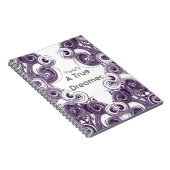 カスタム紫転が抽象芸術らせんパターン ノートブック (右側)