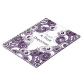 カスタム紫転が抽象芸術らせんパターン ノートブック (左側)