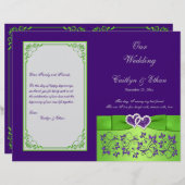 カスタム紫、ライム、グレー結婚式 プログラム2 (正面/裏面)
