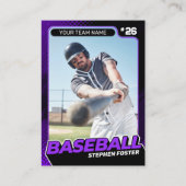 カスタム紫・黒プロ野球トレーディングカード コーリングカード (正面)