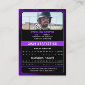 カスタム紫・黒プロ野球トレーディングカード コーリングカード (裏面)