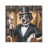 カスタム紳士ドッグポートレート – ワインラバーペットアート メタルプリント (正面)
