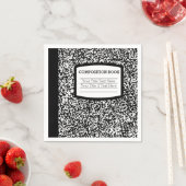 カスタム組版本ブラック/ホワイトスクール/先生 スタンダードカクテルナプキン (インサイチュ)