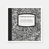 カスタム組版本ブラック/ホワイトスクール/先生 スタンダードカクテルナプキン (正面)