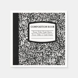 カスタム組版本ブラック/ホワイトスクール/先生 スタンダードカクテルナプキン