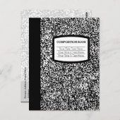 カスタム組版本ブラック/ホワイトスクール/先生 ポストカード (正面/裏面)