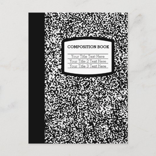 カスタム組版本ブラック/ホワイトスクール/先生 ポストカード (正面)