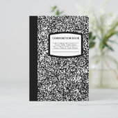 カスタム組版本ブラック/ホワイトスクール/先生 出欠カード (スタンド正面)