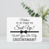 カスタム結婚おもしろいのgroomsmen私のgroomsmanカード サンキューカード (スタンド正面)