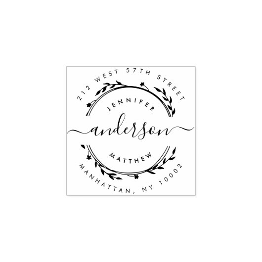 カスタム結婚したスタイリッシュ対差出人住所 ラバースタンプ (インプリント)