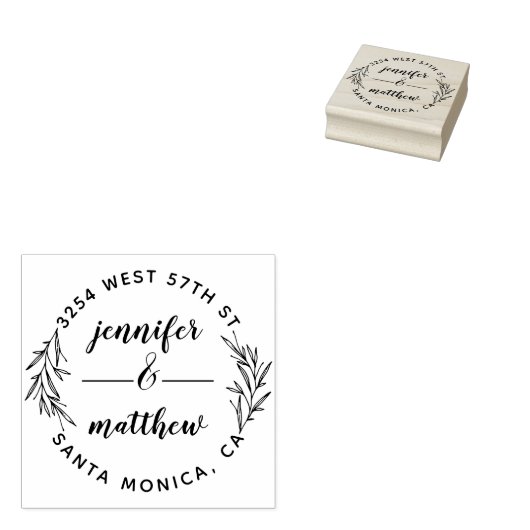 カスタム結婚した対エレガント差出人住所 ラバースタンプ (押印)