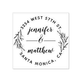 カスタム結婚した対エレガント差出人住所 ラバースタンプ