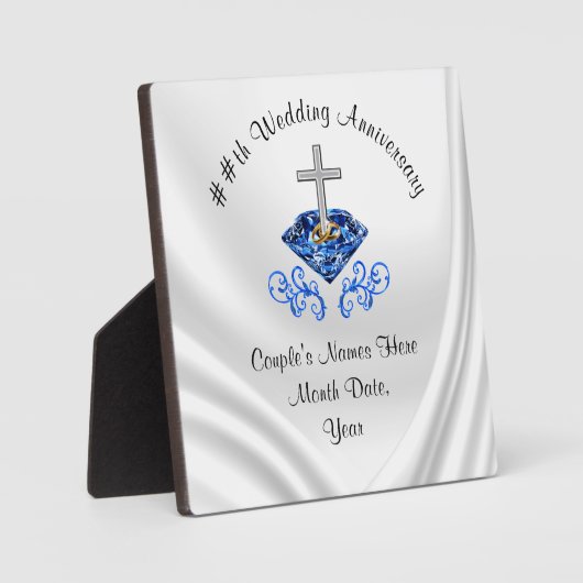 カスタム結婚キリスト教記念贈与アイディア フォトプラーク (正面)