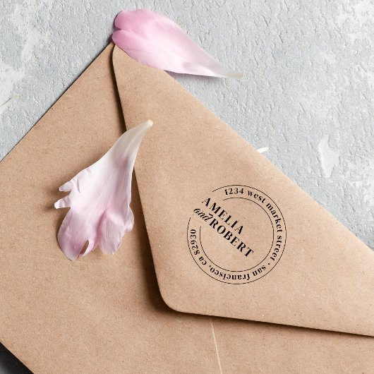 カスタム結婚クラシック差出人住所 ラバースタンプ