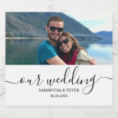 カスタム結婚写モダンリラックス料 スパークリングワインラベル (シングルラベル)