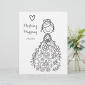 カスタム結婚図解入りの、写真付きのの花嫁カラーリングページ (スタンド正面)