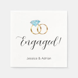 カスタム結婚婚約したリングや輪婚約パーティ スタンダードカクテルナプキン