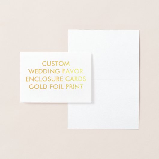 カスタム結婚式のお気に入りエンクロージャカード – 金ゴールドプリント 箔カード (ディスプレー)