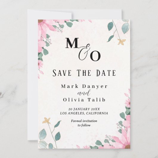 カスタム結婚式のお知らせ – 日付カードの保存 セーブザデート (正面)