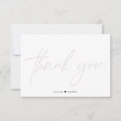 カスタム結婚式の写真の手書きウォーターマーク サンキューカード (正面)