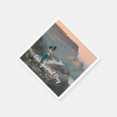 カスタム結婚式の日写真 スタンダードカクテルナプキン (角)