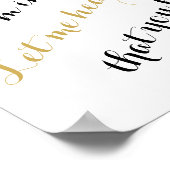 カスタム結婚式の歌の金ゴールド歌詞を追加あなた自身の引用文 ポスター (角)