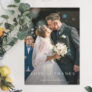 カスタム結婚式サンキューカードテンプレートと写真 サンキューカード