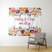 カスタム結婚式フローラフォトブースプロップ タペストリー (インサイチュ(横))