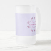 カスタム結婚式名ギフトすりガラスのマグカップ フロストグラスビールジョッキ (正面右)