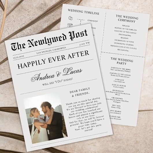 カスタム結婚式 プログラムのタイムライン チラシ