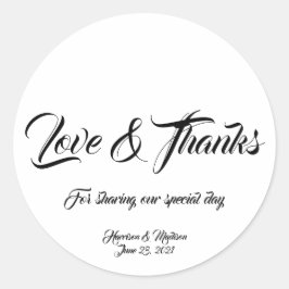 カスタム結婚感謝していメッセージカードシール ラウンドシール