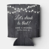 カスタム結婚素朴のエレガント国木の灯 缶クーラー (裏面)