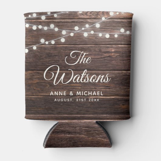 カスタム結婚素朴のエレガント国木の灯 缶クーラー (正面)