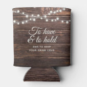 カスタム結婚素朴のエレガント国木の灯 缶クーラー (裏面)