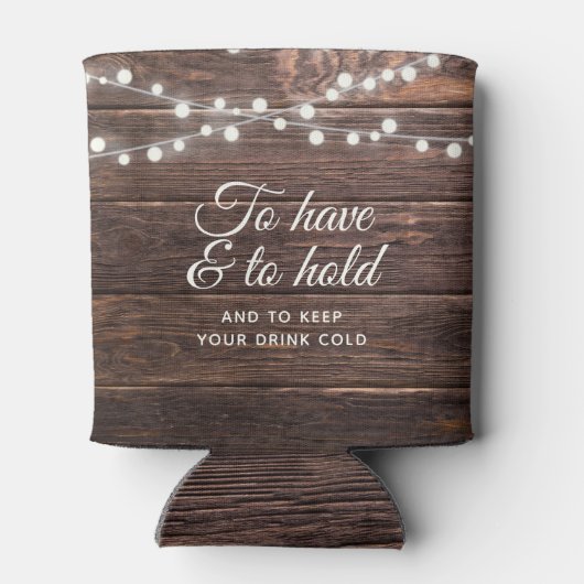 カスタム結婚素朴のエレガント国木の灯 缶クーラー (裏面)