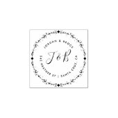 カスタム結婚素朴イニシャル差出人住所 ラバースタンプ (インプリント)