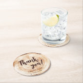 カスタム結婚素朴木目お願い ラウンドペーパーコースター (インサイチュ)