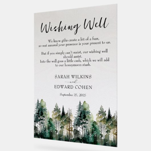 カスタム結婚素朴林の願いの看板 アクリルサイン (傾斜)