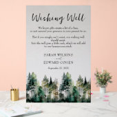 カスタム結婚素朴林の願いの看板 アクリルサイン (ウェディング)