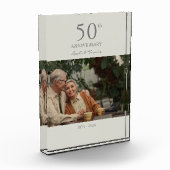 カスタム結婚記念日ミニマルモダンリスト フォトブロック (左)