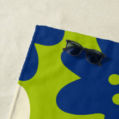 カスタム絵を描青と緑の花バチェロレッテ ビーチタオル (インサイチュ)