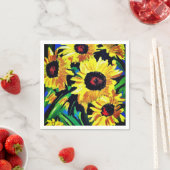 カスタム絵を描Sunflowers Paper Napkin スタンダードカクテルナプキン (インサイチュ)