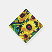 カスタム絵を描Sunflowers Paper Napkin スタンダードカクテルナプキン (角)