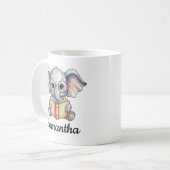 カスタム絵本を読む可愛い赤ちゃん象 コーヒーマグカップ (正面左)
