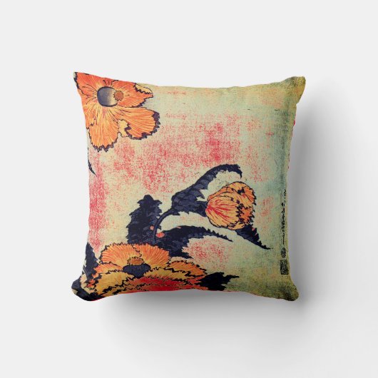 カスタム綿枕ポ日本のピープリント クッション (正面)