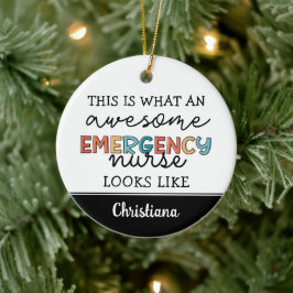 カスタム緊急素晴らしナースおもしろいERナース セラミックオーナメント