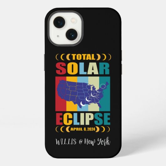 カスタム総太陽のEclipse 2024 iPhoneケース iPhone 13ケース (裏面)