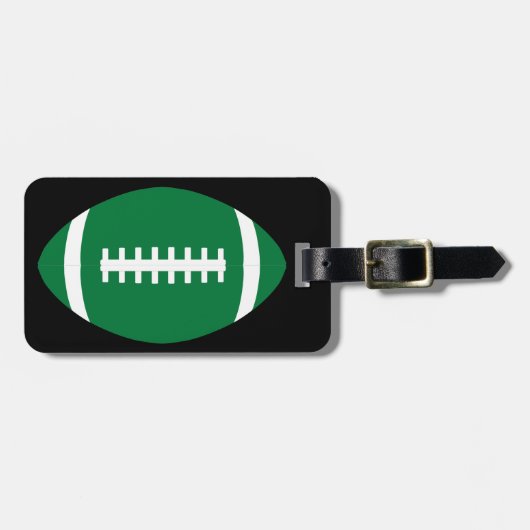 カスタム緑と黒のサッカーラゲッジタグ ラゲッジタグ (正面横)